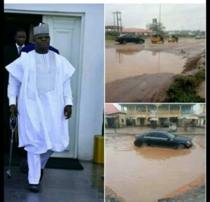Governor Yahaya Bello of Kogi State In A pixmix photo with the Bad Ganaja road 